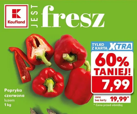 Papryka czerwona luzem promocja w Kaufland