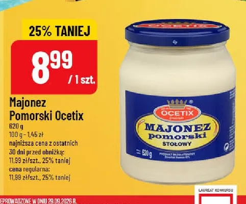Majonez Pomorski Ocetix promocja w POLOmarket