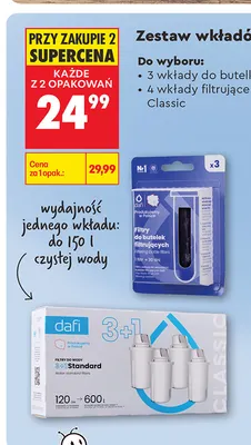 Wkłady filtrujące Classic Dafi 4-pak promocja w Biedronka