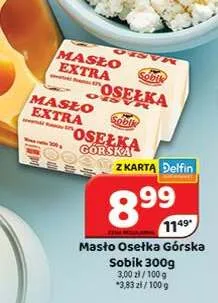 Masło Osełka Górska Sobik promocja w Delfin