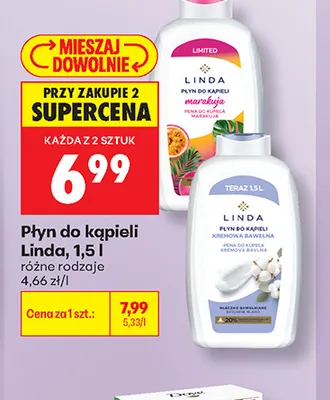 Płyn do kąpieli Linda Kremowa Bawełna promocja w Biedronka