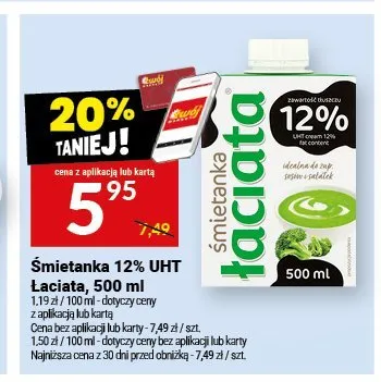 Śmietana 18% Łaciata promocja w Twój Market