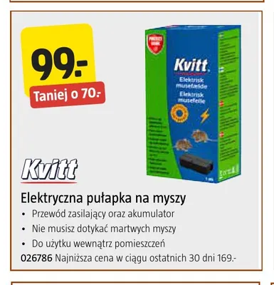 Elektryczna pułapka na myszy Kvitt promocja w Jula