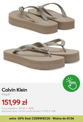 Klapki Calvin Klein promocja w eobuwie.pl