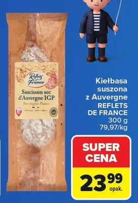 Kiełbasa suszona z Auvergne Saucisson sec Reflets de France promocja w Carrefour Market