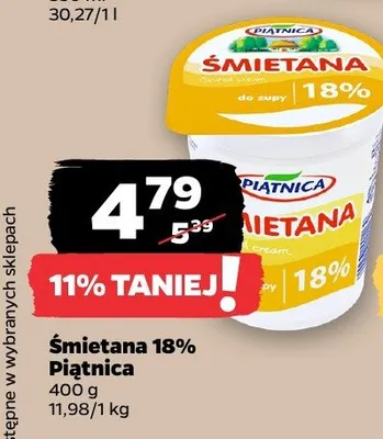 Śmietana 18% promocja w Netto