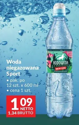 Woda niegazowana Sport Rodowita promocja w Makro