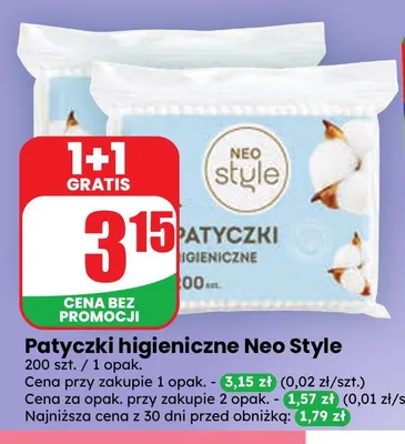 Patyczki higieniczne Neo Style promocja w Dino