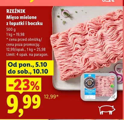 Mięso mielone z łopatki i boczku Rzeźnik promocja w Lidl