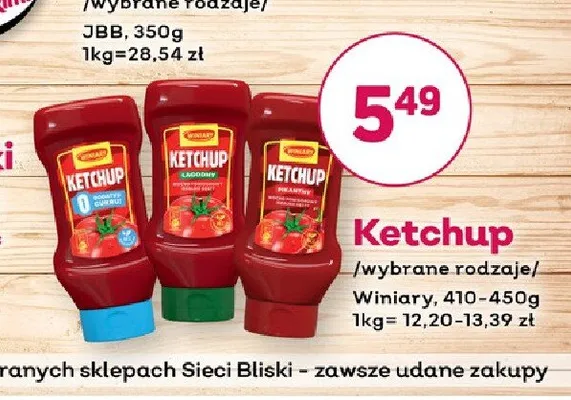 Ketchup łagodny Winiary promocja w Bliski