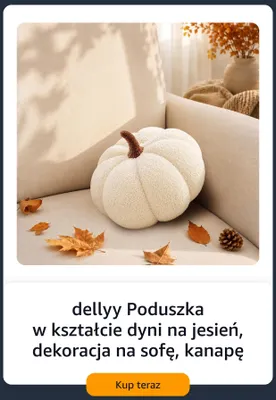 Dellyy poduszka w kształcie dyni na jesień dekoracja na sofę kanapę promocja w Amazon