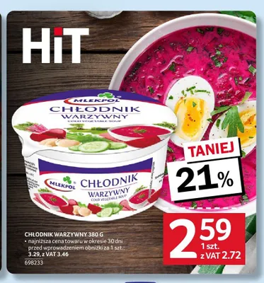 Chłodnik warzywny Mlekpol promocja w Selgros