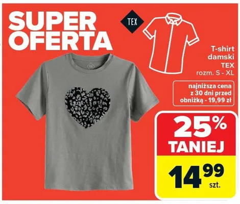 T-shirt damski Tex rozm. S-XL promocja w Carrefour