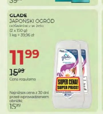 Odświeżacz w żelu Glade Japoński Ogród 2-pak promocja w Drogerie Jawa