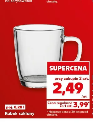 Kubek szklany poj. 0,28l promocja w Kaufland