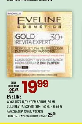 Wygładzający krem serum Gold Revita Expert 30+ Eveline promocja w Drogerie Natura