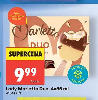 Lody Marletto Duo 4-pak 55 ml promocja w Biedronka