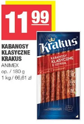 Kabanosy klasyczne Krakus promocja w SPAR