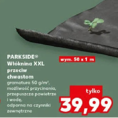 Włóknina XXL przeciw chwastom Parkside promocja w Kaufland