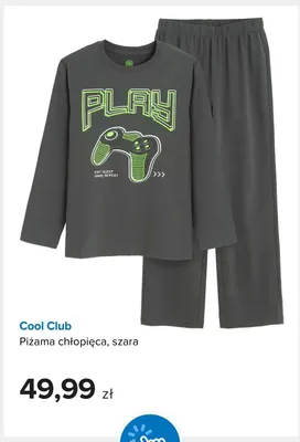Piżama chłopięca szara Cool Club promocja w Smyk
