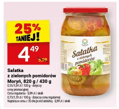 Sałatka z zielonych pomidorów Moryń promocja w Twój Market