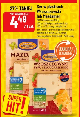 Ser w plastrach włoszczowski lub mazdamer promocja w POLOmarket