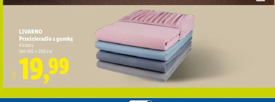 Prześcieradło z gumką LIVARNO 140-160x200 cm promocja w Lidl
