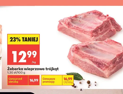 Żeberka wieprzowe trójkąt promocja w Biedronka