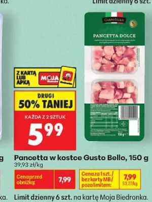 Pancetta w kostce Gusto Bello promocja w Biedronka