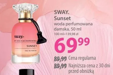 Woda perfumowana damska Sway. Sunset promocja w Hebe