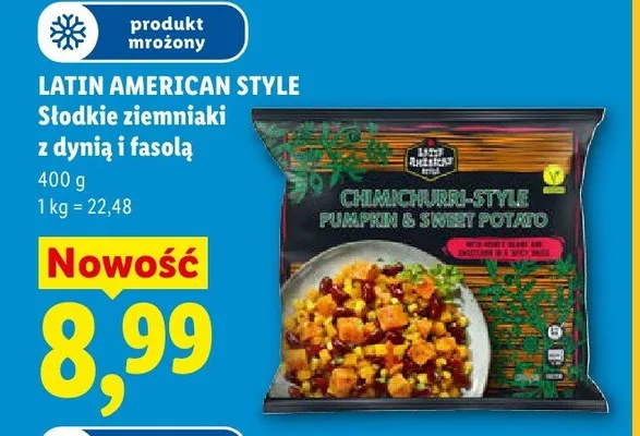Słodkie ziemniaki z dynią i fasolą Latin American Style promocja w Lidl