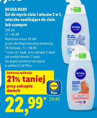 Żel do mycia ciała i włosów 2w1 Nivea Baby promocja w Lidl