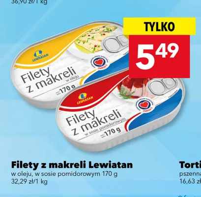 Filety z makreli w sosie pomidorowym Lewiatan promocja w LEWIATAN