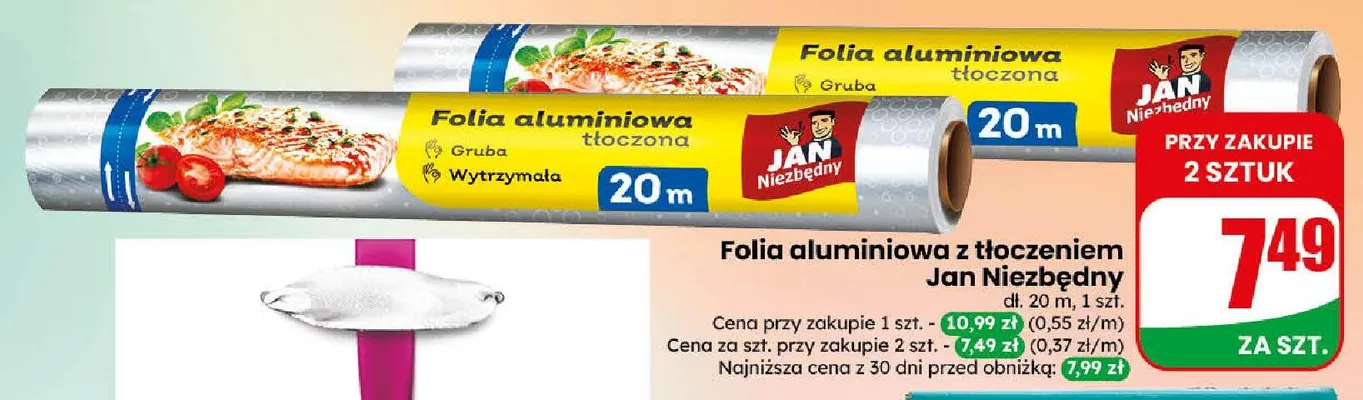 Folia aluminiowa z tłoczeniem Jan Niezbędny promocja w Dino