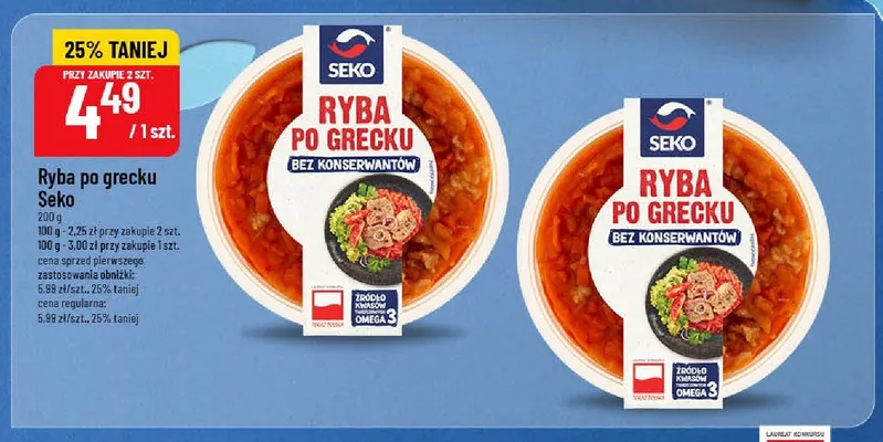 Ryba po grecku Seko promocja w POLOmarket