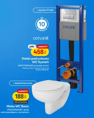 Stelaż podtynkowy WC System promocja w Castorama