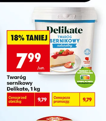 Twaróg sernikowy Delikate promocja w Biedronka