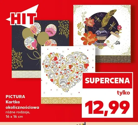 Kartka okolicznościowa 16x16 cm Pictura promocja w Kaufland