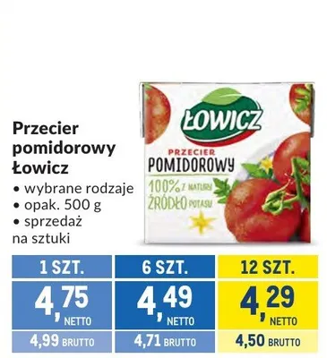 Przecier pomidorowy Łowicz - wybrane rodzaje promocja w Makro