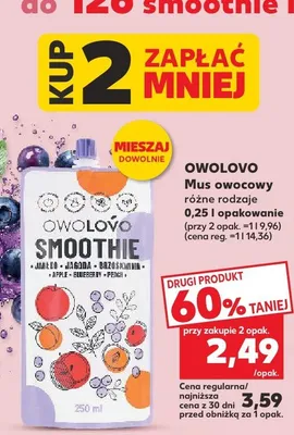 Mus owocowy różne rodzaje promocja w Kaufland