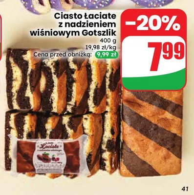 Ciasto łaciate z nadzieniem wiśniowym Gotszlik promocja w Dino