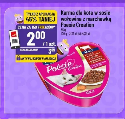 Karma dla kota w sosie wołowina z marchewką Poesie Creation promocja w POLOmarket
