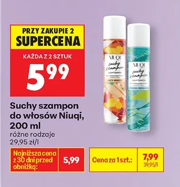 Suchy szampon do włosów różne rodzaje promocja w Biedronka