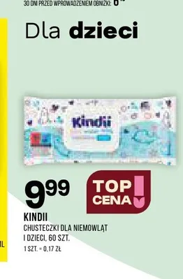 Chusteczki dla niemowląt i dzieci Kindii promocja w Drogerie Natura