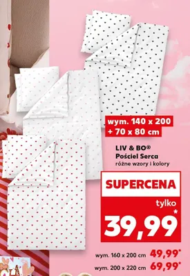 Pościel serca różne wzory i kolory promocja w Kaufland