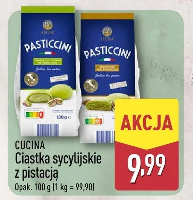 Ciastka sycylijskie z pistacją promocja w Aldi