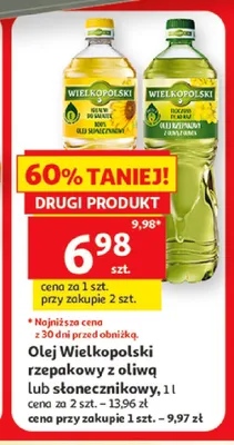 Olej słonecznikowy Wielkopolski promocja w Auchan