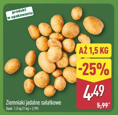 Ziemniaki jadalne sałatkowe promocja w Aldi