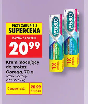 Krem mocujący do protez Corega mocno miętowy promocja w Biedronka