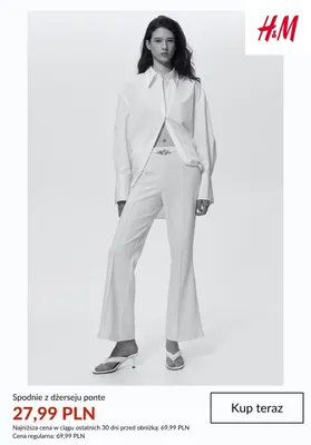 Spodnie z dżerseju ponte H&M promocja w H&M